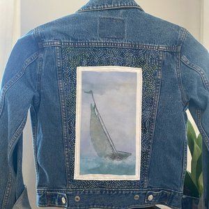 LEVI'S Denim JACKET/Upcycled Jean Jacket, Size M